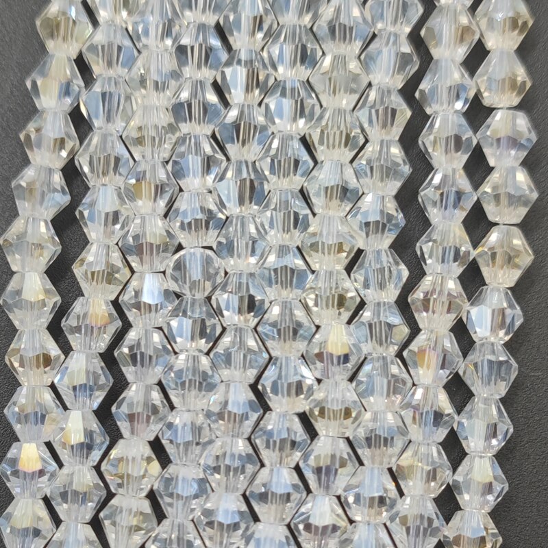 3 4 6mm bikonische, facettierte, klare kristallglasperlen, lose abstandshalter für schmuckherstellung, accessoires, armband-diy