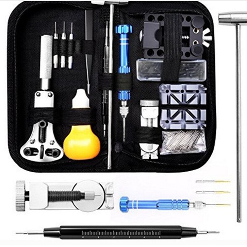 187 stücke Professionelle Uhr Reparatur Werkzeug Kit Uhr Link Pin Remover Fall Opener Pry Frühling Bar Remover Horlogemaker Gereed Reparatur: 120pcs