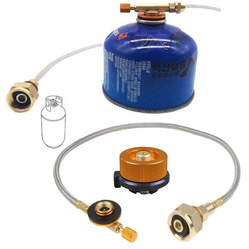 Newly Outdoor Camping Gas Stove Propane Refill Adapter Burner LPG Flat Cylinder tank Coupler Container Adapter Metal Tube