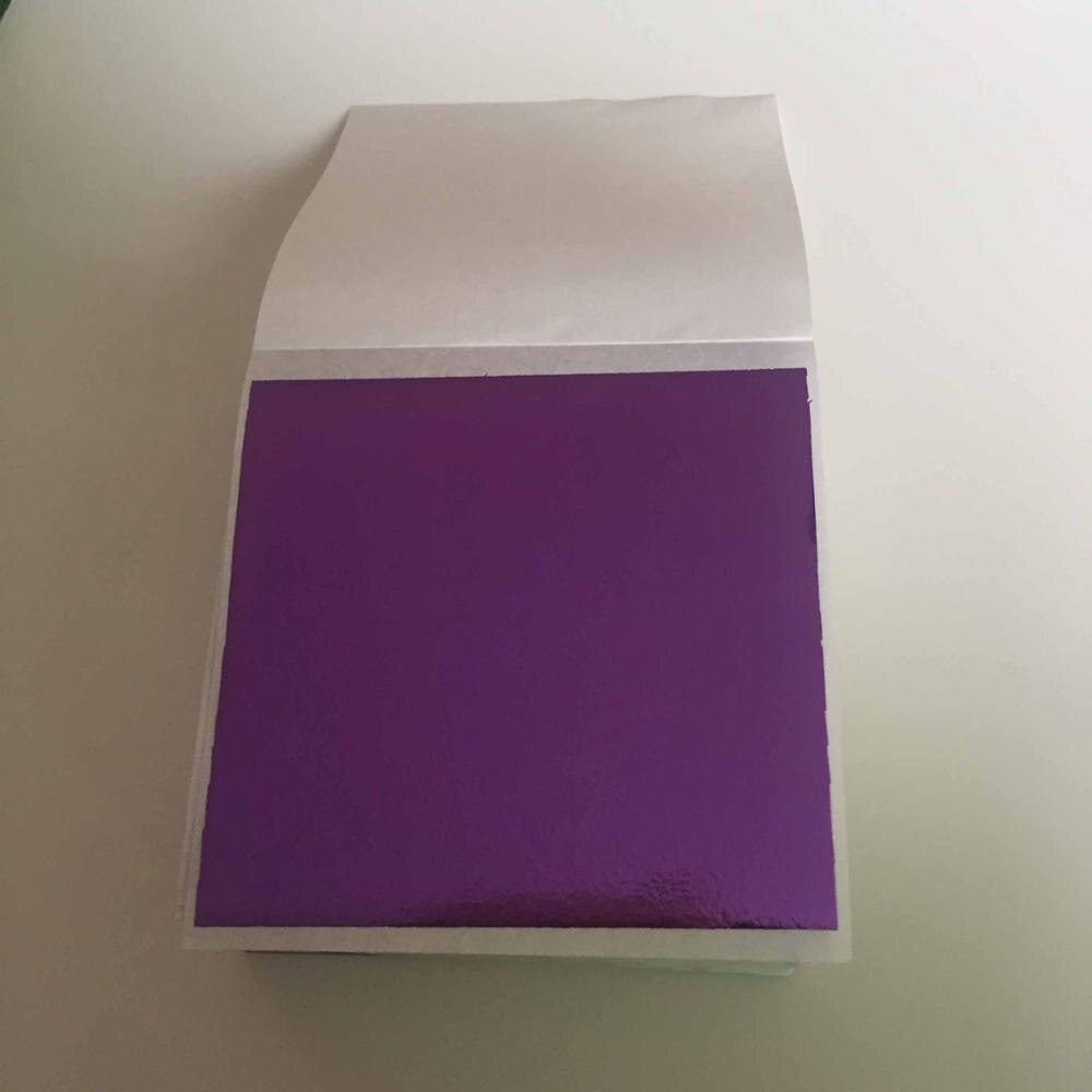 Colorfull Imitatie Bladgoud Vellen-door GOLDBURG-100 Vellen-8x8.5 cm-Losse Blad- 5 kleuren Optie-Beroep: Purple
