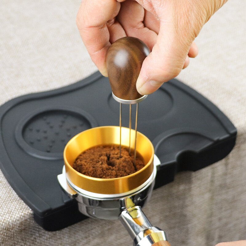 Solid Wood Handle Needle Coffee Tamper 3.2*13.9cm Coffee Tamper Distributor Leveler Tool Needle Type Coffee Powder Distributor