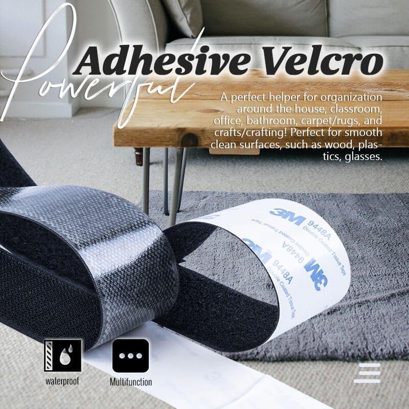 3m Backing Adhesive Velcro Blended Strong Fixed Buckle Super Sticky Velcro Strip with Ultra-strong Adhesive Backing Black