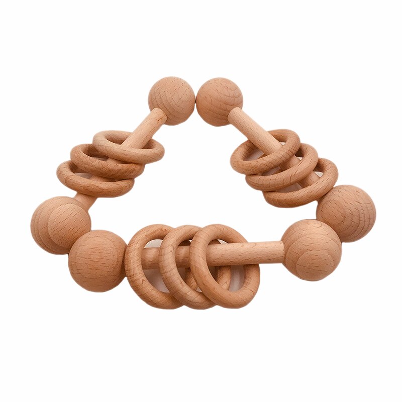 1 Pcs Houten Bijtring Rammelaar Activiteit Gym Speelgoed Houten Lege Ring Kinderziektes Speelgoed Baby Verpleging