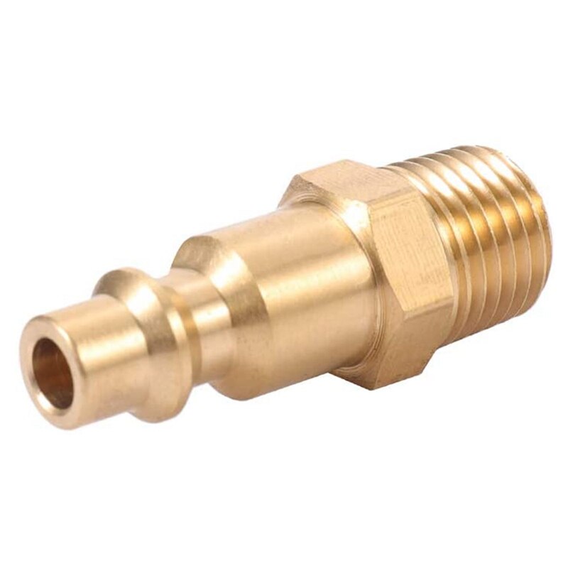 Brass 1/4 Inch NPT Male Air Hose Quick Connect Adapter,Air Coupler Plug Kit,Air Compressor Fittings 10Pcs (Male NPT)