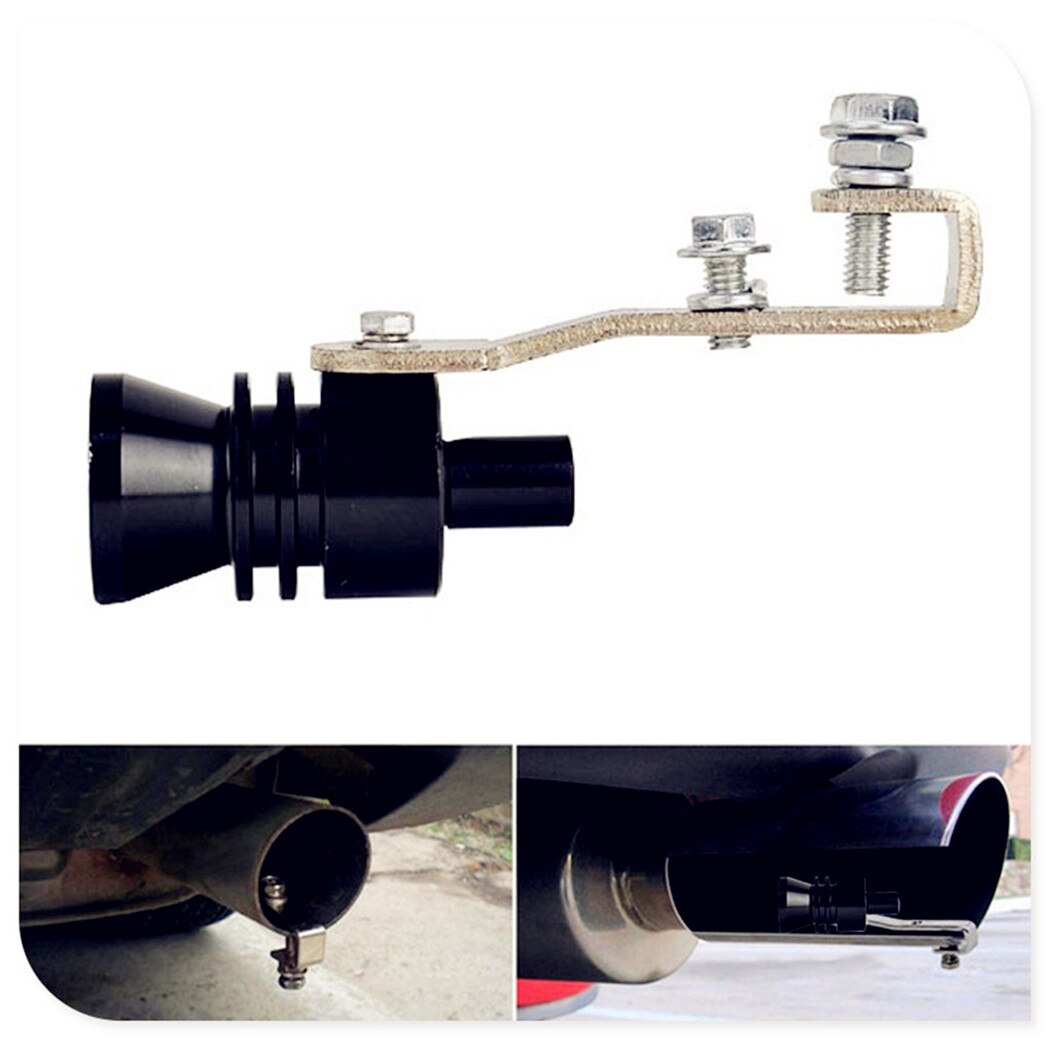 Bil turbo ljud avgasrör visselpipersimulator tillbehör för bmw alla serier 1 2 3 4 5 6 7 x e e-serie  e46 e90 f09: Svart