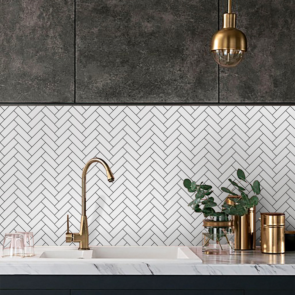 Peel and Stick White Backsplash Tile 3D Self Adhesive Vinyl Wall Sticker Wallpaper for Kitchen Bathroom Waterproof Removable: white 3 / 15x15cmx10pcs