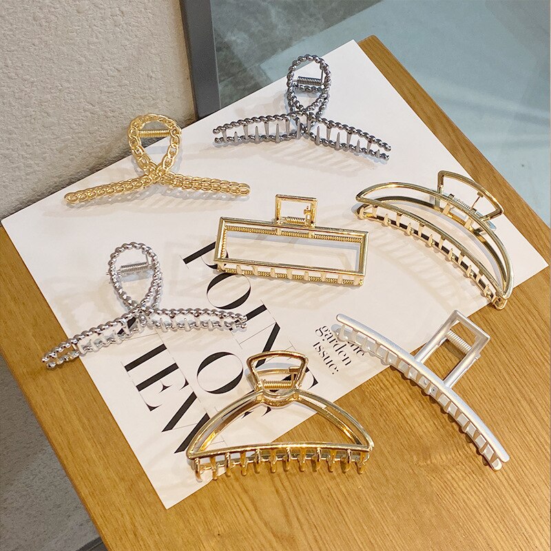 2021 mulheres meninas coreano estilo mental garras de cabelo moda geométrica acessórios para o cabelo tamanho grande simpe grampos de cabelo headwear para as mulheres