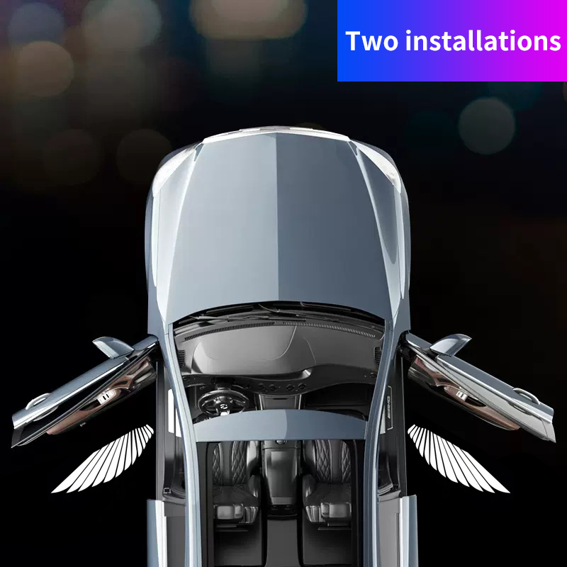 Angel Wing Welcome Light Automotive Supplies Car Atmosphere Light Door Light Floor Light Interior Modification Door Projection: DEEP BLUE