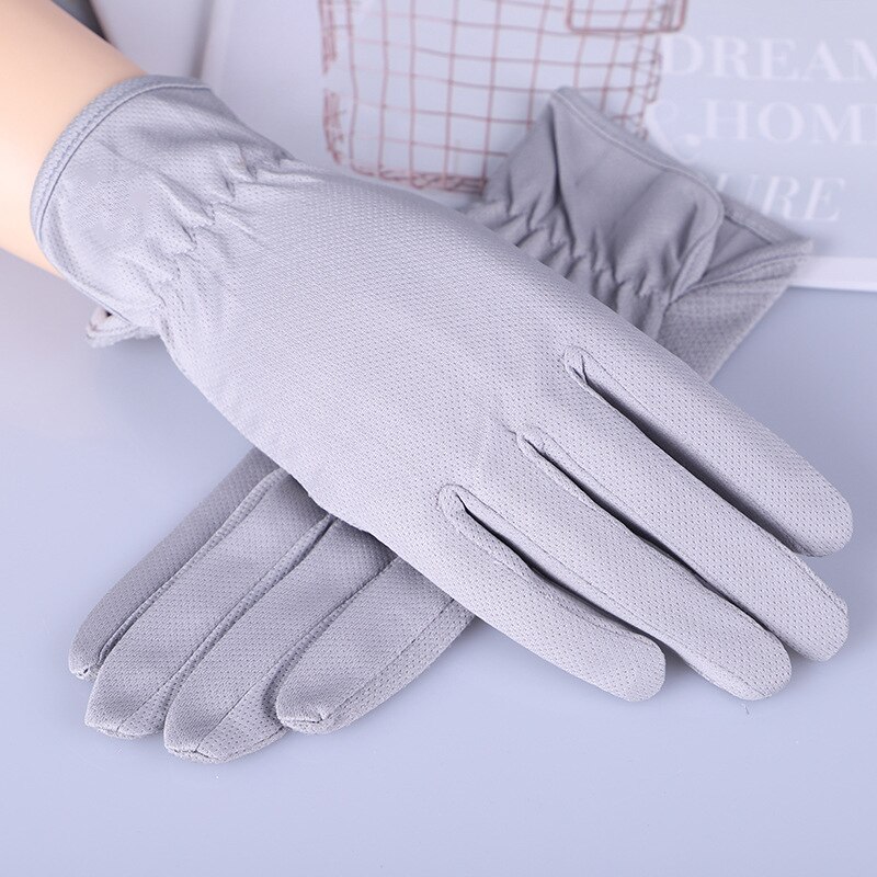 ¡Novedad de ! Guantes de conducir para mujer, Guantes antideslizantes de poliéster con pantalla táctil UV, Guantes transpirables para mujer: gray 2