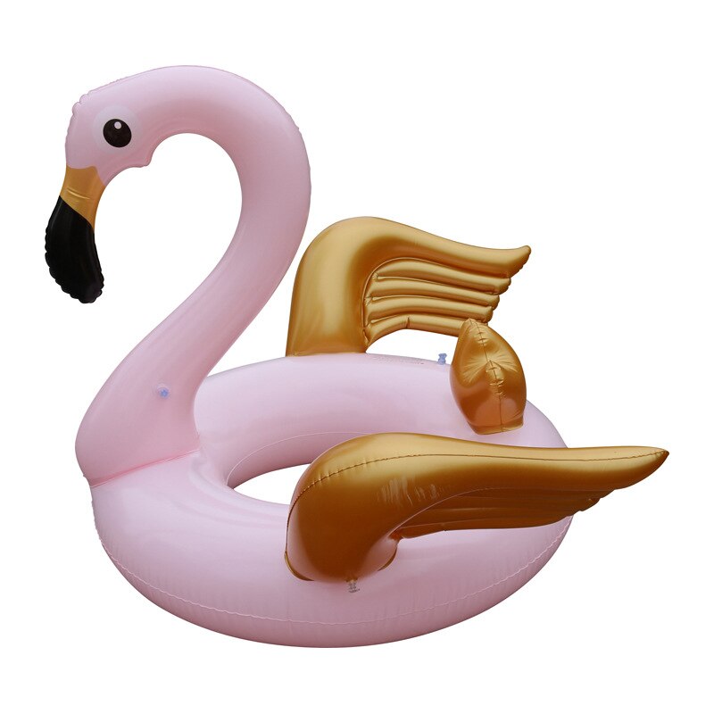 130 cm Giant Roze Flamingo Gold Wings Opblaasbare Zwemmen Ring Voor Volwassen Kinderen Zomer Party Zwembad Float Water Speelgoed boia piscina