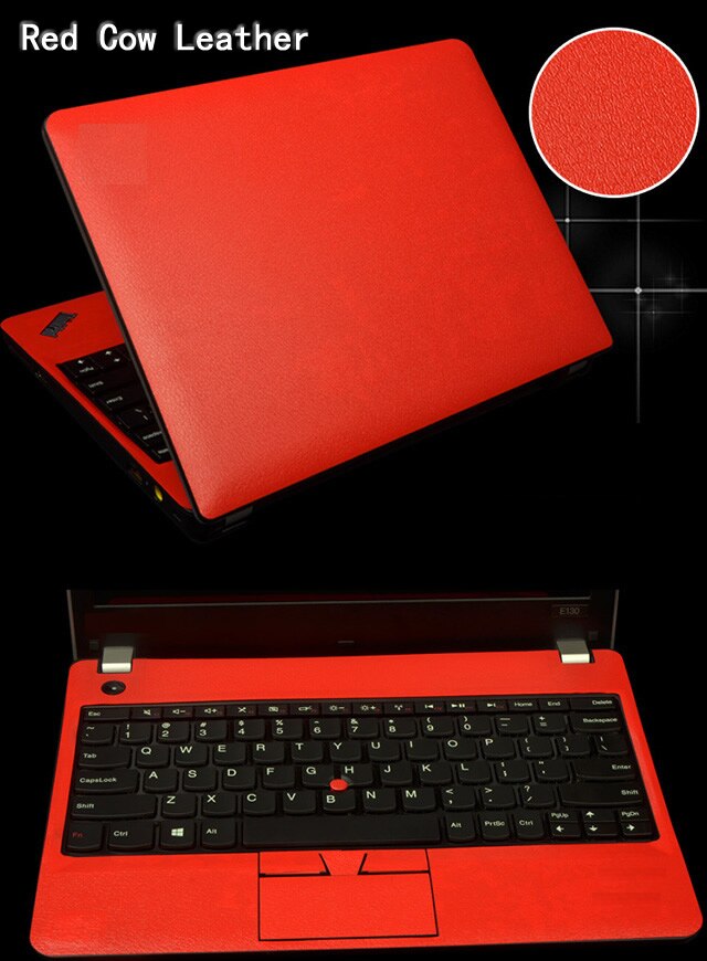 Kh laptop kulfiber læder klistermærke hud cover beskytter til alienware 17 m17x r3 r4 anw 17 17.3- inch release: Rødt læder