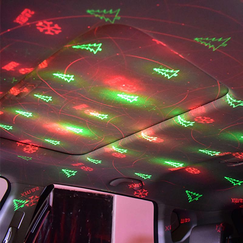 Christmas USB port Christmas projection lights Indoor car projector lights Christmas decoration atmosphere lights