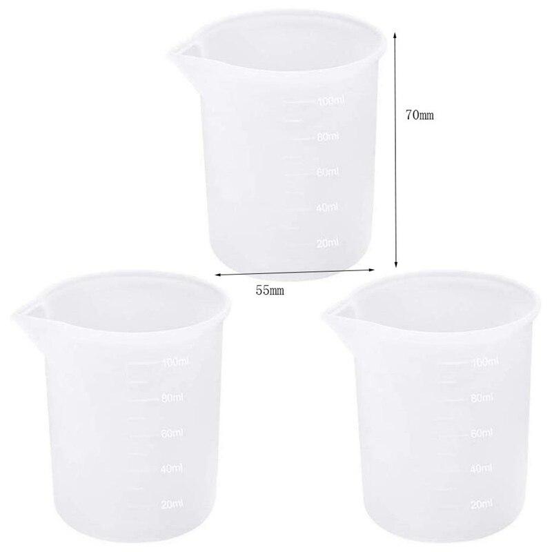! 10Pcs Silicone Measuring Cups 100 Ml Silicone Cups Non Stick Mixing Cups DIY Glue Tools Cup For Handmade Craft