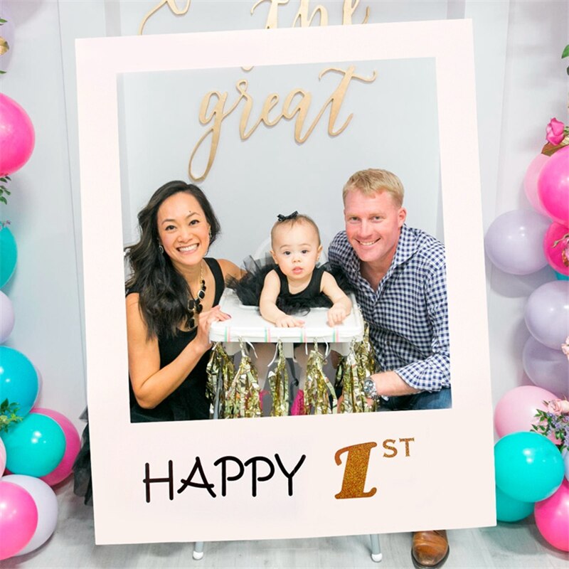 1PC Happy 30th 40th 60th Photo Booth Frame Baby shower Photobooth Props Kids 1st Birthday Party Decoration Photo Booth decor