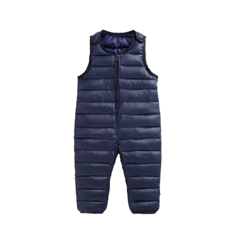 CITRUS Children Braces Pants Down Trousers Baby Boy Girl Cotton Thickening Winter Warm Down Trousers Braces Pants: Blue / 9-12M