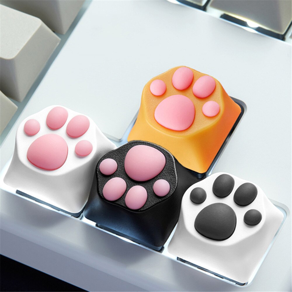Cute Cat Paws Mechanical Keyboard KeyCaps Kawaii Silicone Key Cap Lovely Cat Claw Laptop Cumputer Accessories Office Decor