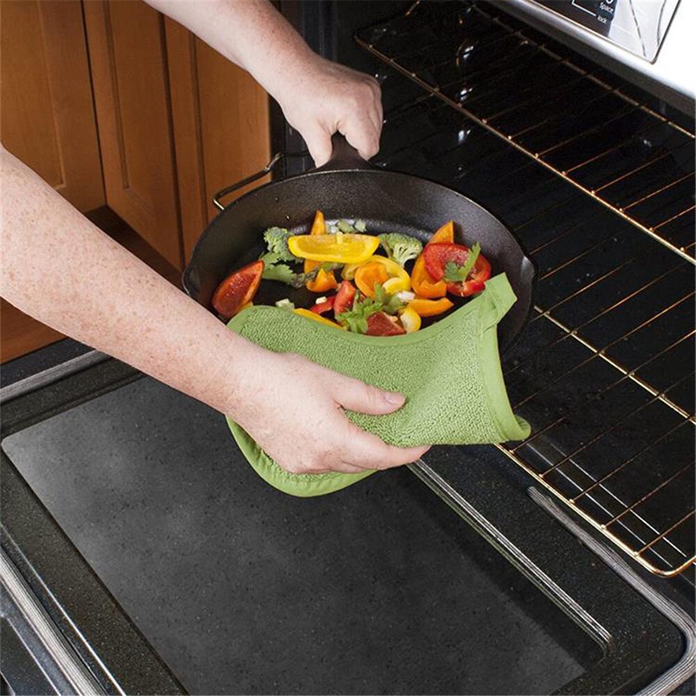 2 stk skridsikker bomuldsmåtte køkken madlavning mikrobølgehandsker handsker bage grill grydelapper ovnvatter grydelapper køkkenlomme værktøj