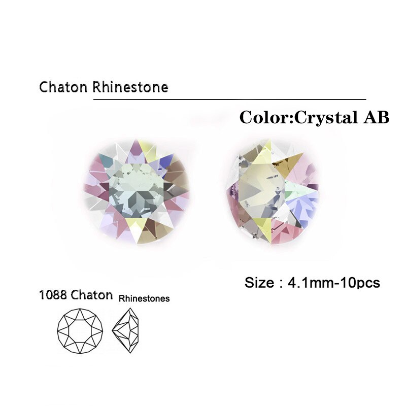 1088 K9 Charms Chaton Cut Crystal Ab Vorm Glas Kristal Naaien Klauw Steentjes Diy Kleding Bruiloft Accessorie Voor Kleding: 4.1mm-10pcs