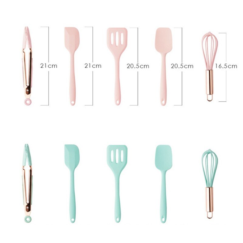 Kochen Werkzeuge einstellen Prämie Silikon Utensilien einstellen Dreher Zange Spachtel Suppe Löffel Nicht-Stock Schaufel Öl Pinsel Küche Werkzeug