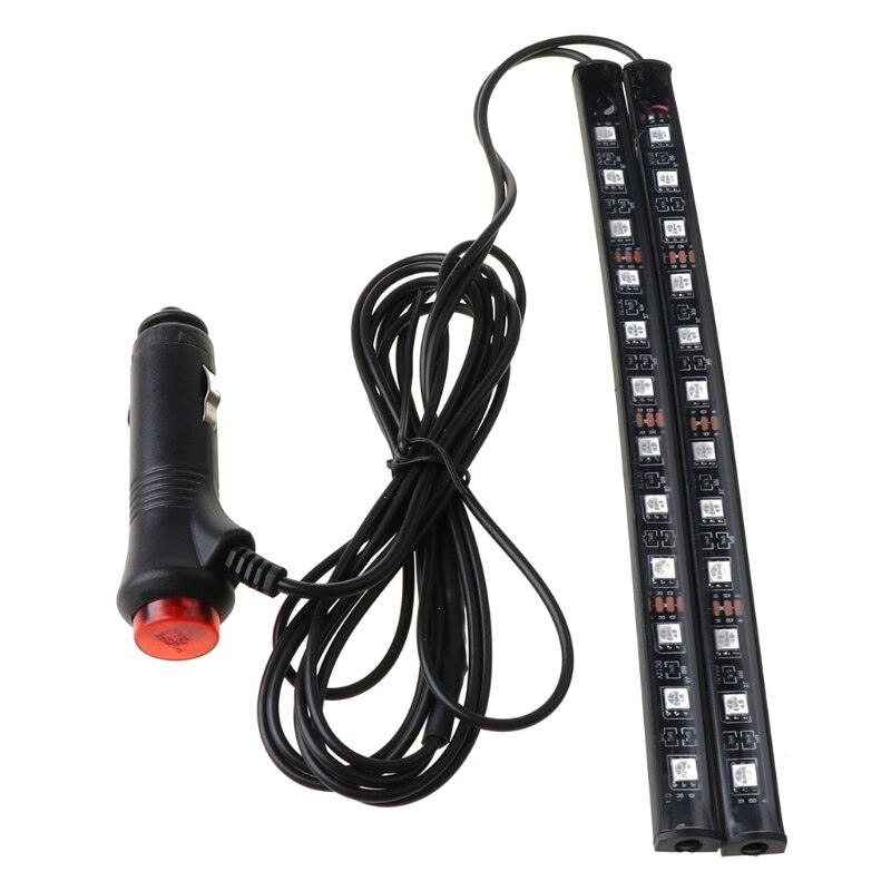 superventas blanco 2X12 LED Interior del coche suelo piso decoración atmósfera Luz de tira de neón