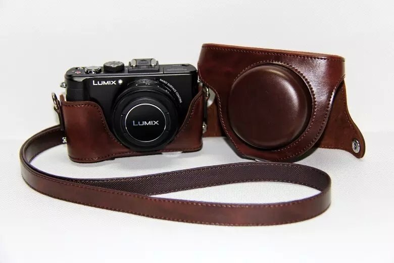 Étui de protection pour appareil photo Panasonic Lumix DMC LX5 LX7 LX3, housse de protection café,