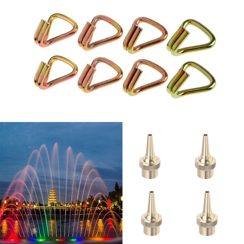 4Pcs Tuin Fontein Water Nozzle Head 8x Down Dubbele J Haak Voor Tuin