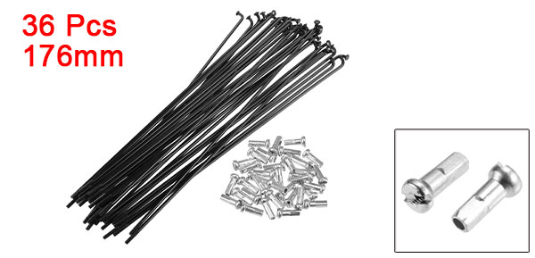 X Autohaux 36pcs 14G J Bend Bicycle Steel Spokes 119mm 125mm 136mm 138mm 141mm 144mm 153mm 158mm 169m Cycle Spokes with Nipples: light green