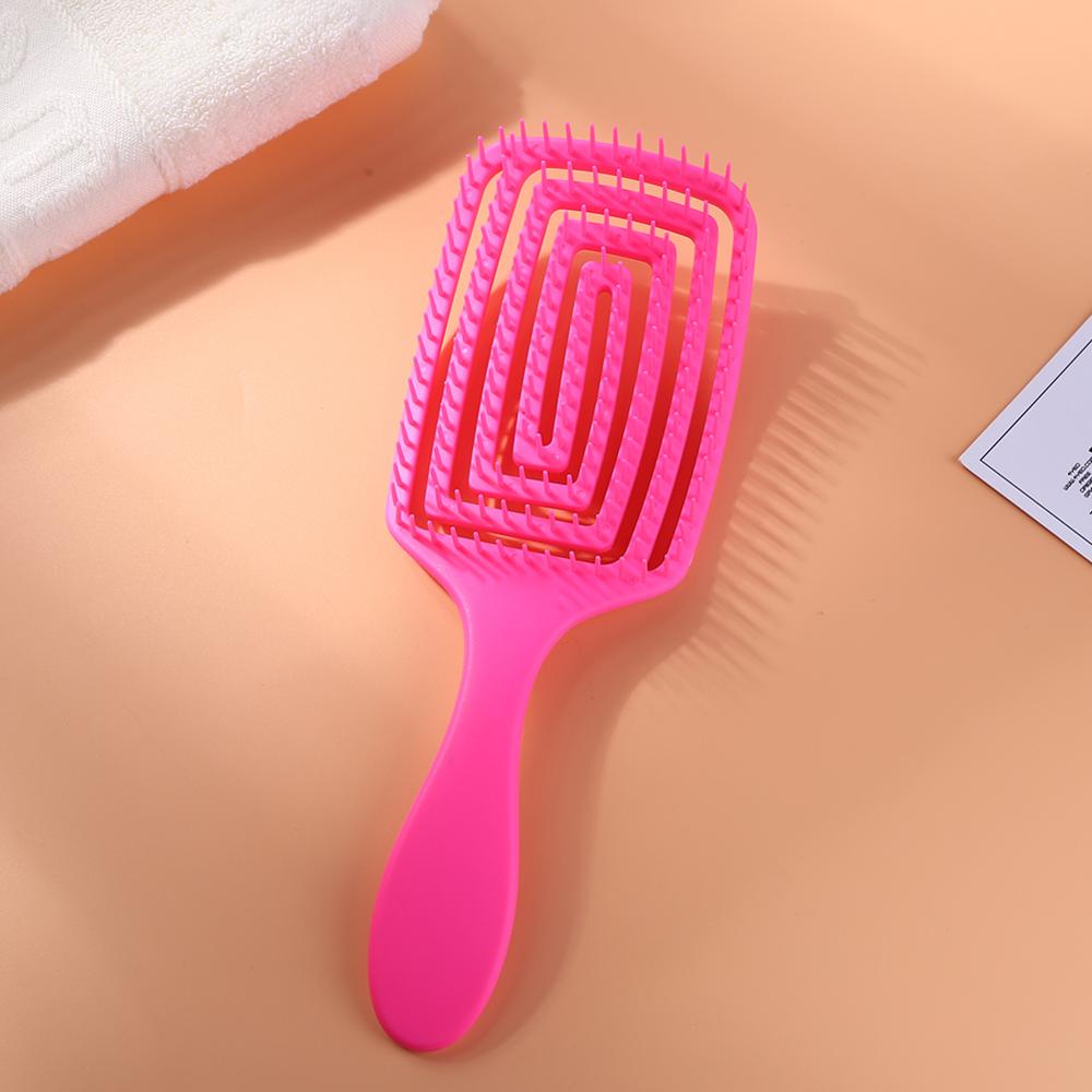 Delicate Hollow Vrouwen Haar Borstel Hoofdhuid Massage Kam Salon Rubber Anti-Slip Handvat Styling Haarborstel Gezondheidszorg Massage Producten