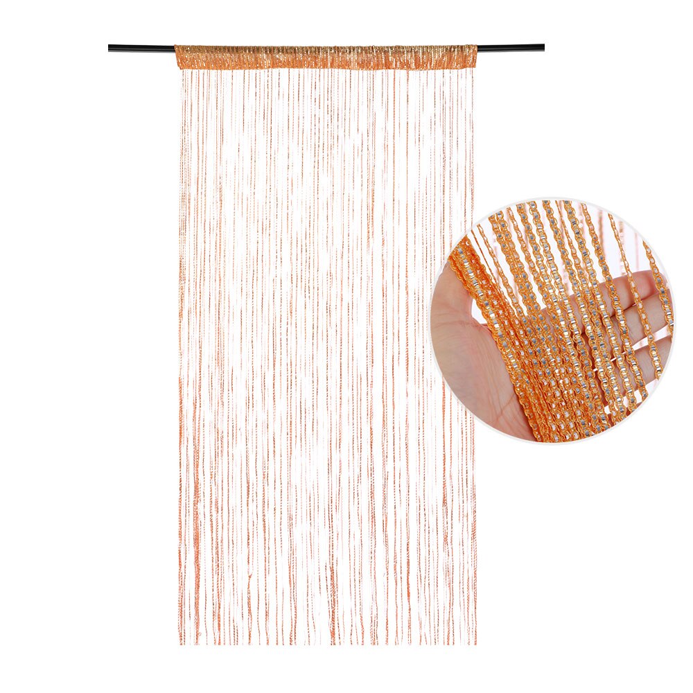 Silver/Black/Champagne Color/Rainbow Color Tassel Hanging String Door Curtain Partition Divider Windows Decoration: orange