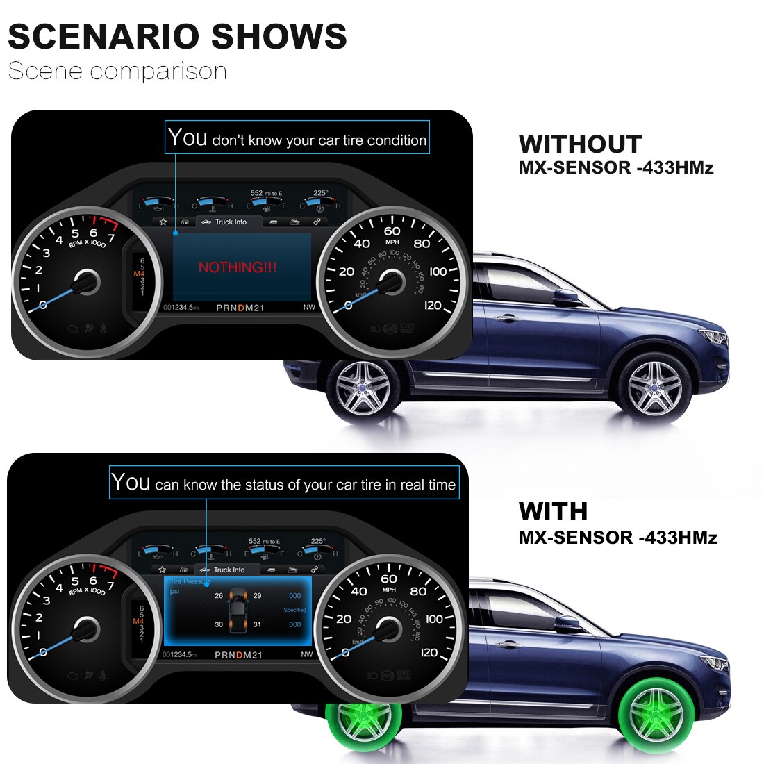 Autel Sensor Car Universal TPMS Tire Pressure Rubber Sensor Programmable 433MHz