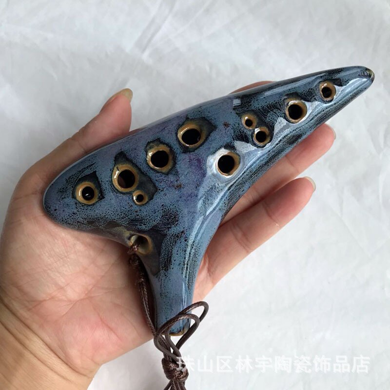 Chinese style classic 12 Hole Ocarina Ethnic Bagpipe Accessories Textbook Ocarina Crafts Retro Porcelain ocarina 12