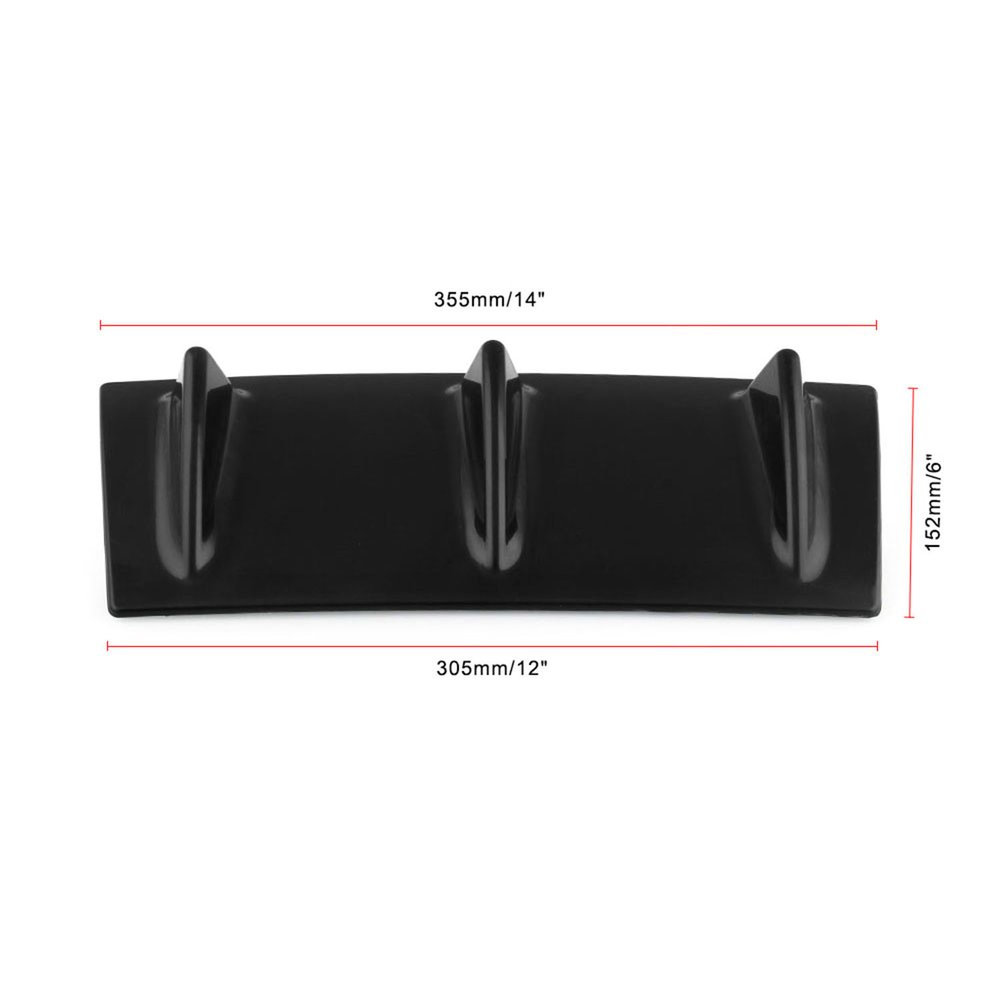 Universal bil bakre støtfanger leppe diffusor 5/3 finblank svart abs plast bil-styling bakre støtfanger leppe diffusor
