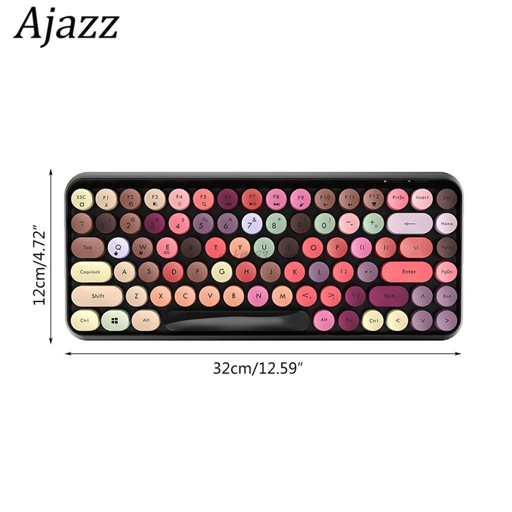 Ajazz 308i clavier sans fil Bluetooth bouchon de clé ronde clavier de jeu avec 84 touches pour les systèmes iPhone/an-droid/Windows