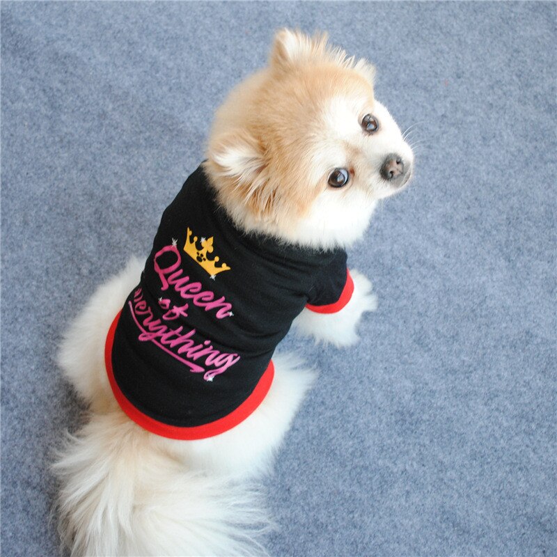 Queen crown kæledyrstøj til mops t-shirt hund sommer sød mops tøj hund smukt kattetøj hvalpe t-shirt til hunde