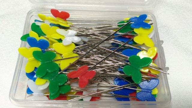 100 stk / boks plomme blomst pin mørk farge manuell rask sommerfugl knapp sommerfugl pin sy pinner og nåler smykker lage  fz57: C