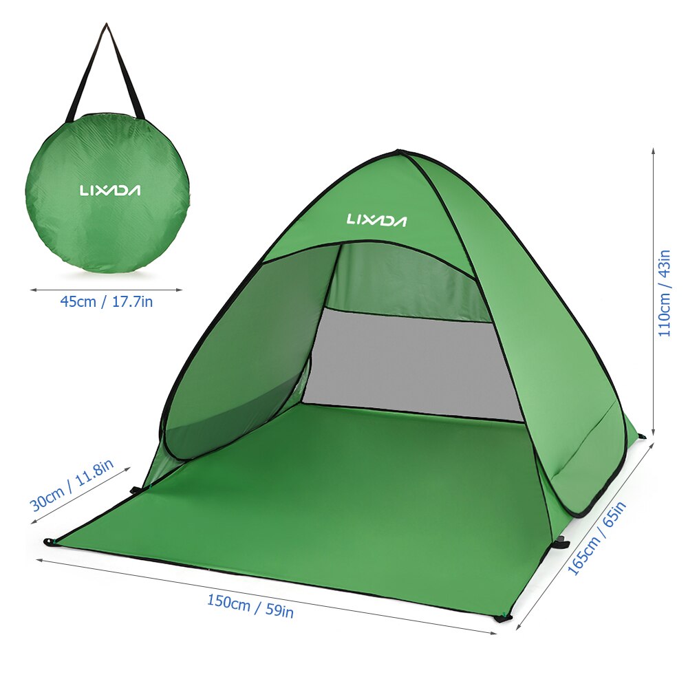 Tenda de acampamento automática de 3 a 4 pessoas, tenda de acampamento ao ar livre, proteção uv, sombra, toldo para camping, praia, ambiente externo: Type B Green