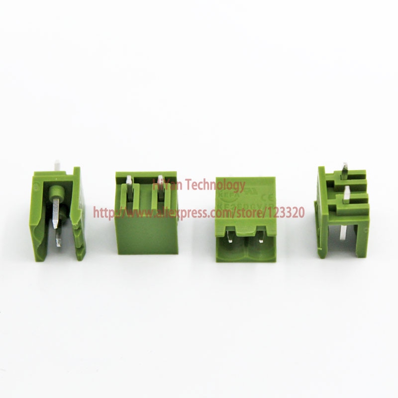 (20 sets/partij) PCB Screw Blokaansluiting KF2EDGK 2 P en 180 Graden Pin Header pitch: 5.08 MM/0.2 inch Groen 10A 300 V 2 Pins