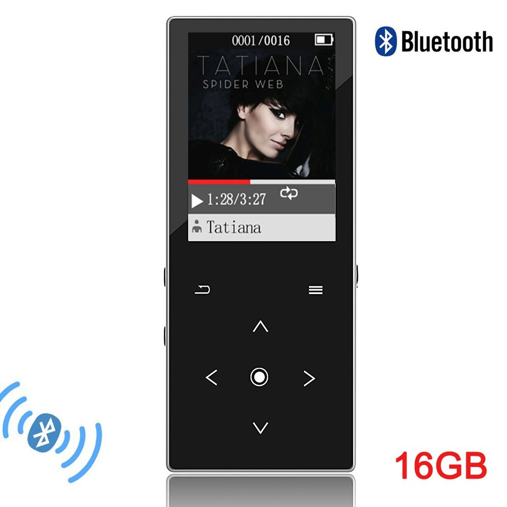mp4 player with bluetooth 16gb touch button built-in speaker hifi lossless music player 1.8 inch TFT screen with fm, recorder