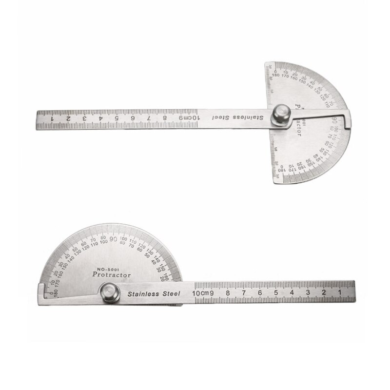 Edelstahl 180 ° Winkelmesser Winkel Finder Arm rotierend 10cm Messen Runde Kopf Allgemeine Werkzeug Handwerker Herrscher Goniometer Werkzeug