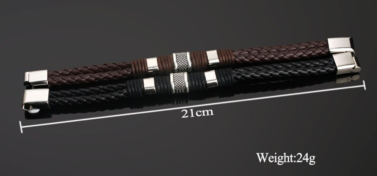 2024 Tendenza Gioielli con ciondoli Bracciale in pelle intrecciata a mano da uomo Braccialetti con polsino vintage Braccialetti Bracciale magnetico Pulsera Hombre