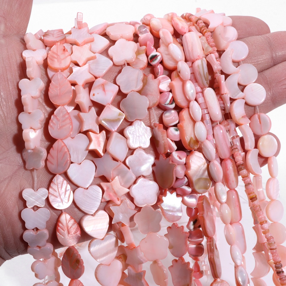 Natuursteen Schelp Kralen Charme Roze Losjes Spacer Kralen Geverfd Parelmoer Schelp Kraal voor DIY Armbanden Oorbellen Kettingen