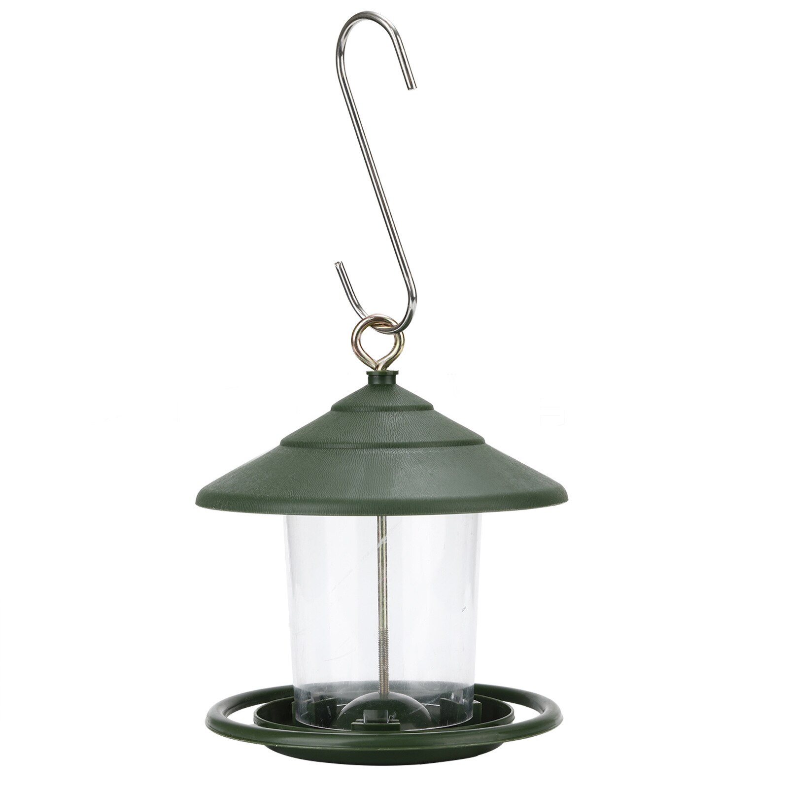 Outdoor Hanging Bird Feeder Clear Shell Plastic Feeder With Roof Hanging Automatic Bird Feeder Large Capacity Garden Bird Feeder