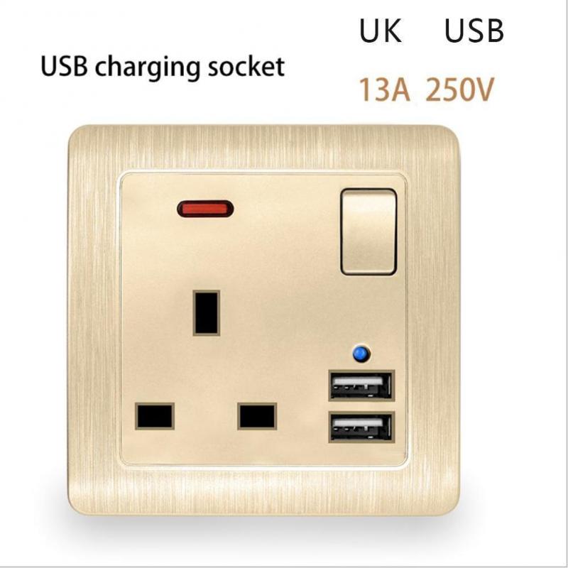 Wall Socket with USB 3.1A 2 Gang 13A and Long Lasting Electrical Sockets UK Socket Switching Power