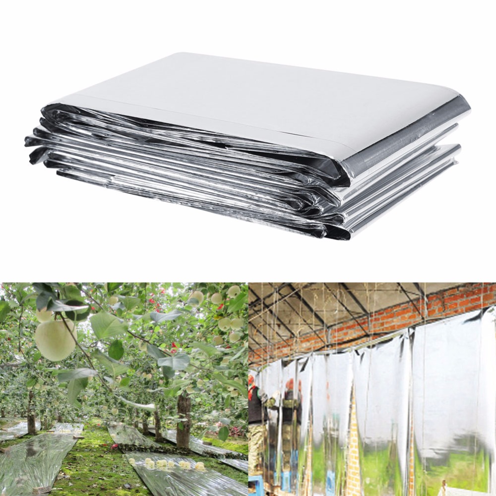 1Pc 210 x 120cm Reflective Film Garden Agriculure Greenhouse Grow Light Silver Plant Sun Reflective Garden Accessories