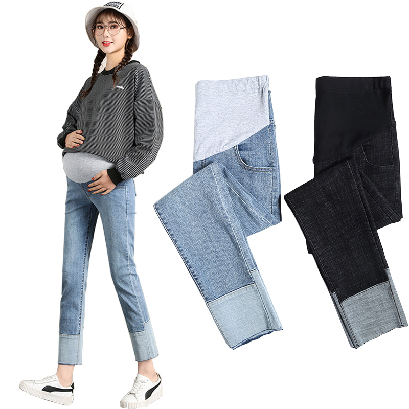 Gravidbyxor raka jeans gravidkläder 2 färger höghus nio tiondels byxor mammakläder 0296