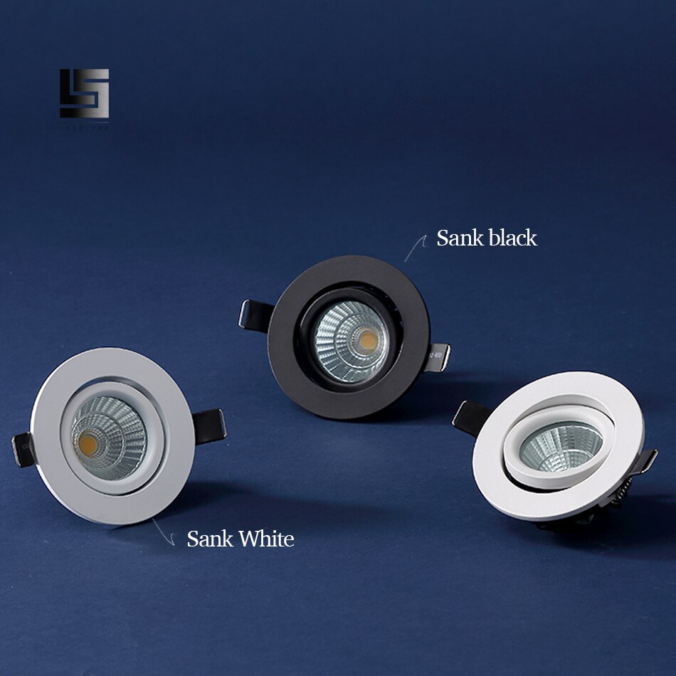 LED Downlighters COB 7W Inbouw Led downlight Warm Wit/Natuurlijke Wit Wit Shell + Driver led spotlight 220v