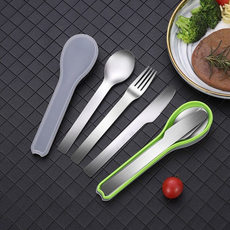 Travel Cutleries with Portable Cutlery Box Stainless Steel Knife Fork Spoon Sets