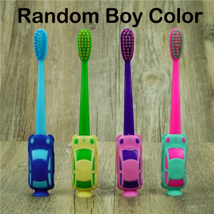 2Pcs/Lot Kids Baby Toothbrush Teether Training Children's Tooth Brush Soft Bristle Mouth Clean Teeth Cleaning Panda Toothbrush: 2Pc Car for Boy