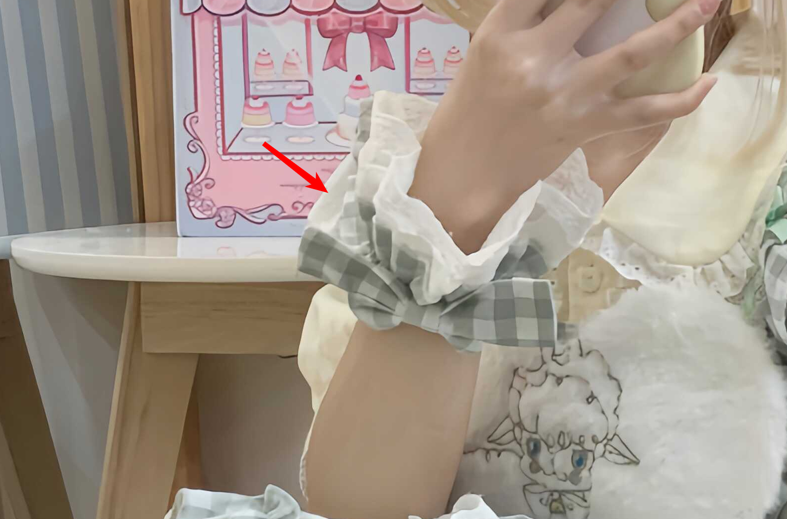 Lolita-stil sød jsk selekjole efterårs sød pige blondesyning ærmeløse kawaii kjoler til kvinder: S / Khaki