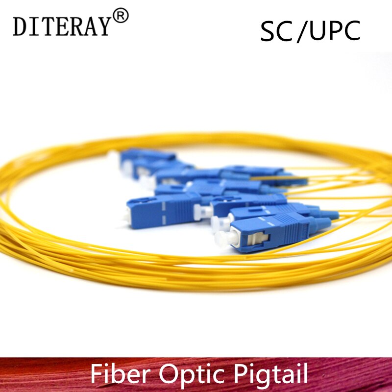 50/PCS SC/UPC fiber Pigtail Simplex 9/125 Single Mode Fiber Optic Pigtail 0.9mm PVC Yellow